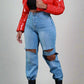 Ruby Red Puffer Coat SMALL - Ikonik Idoll