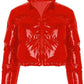 Ruby Red Puffer Coat SMALL - Ikonik Idoll