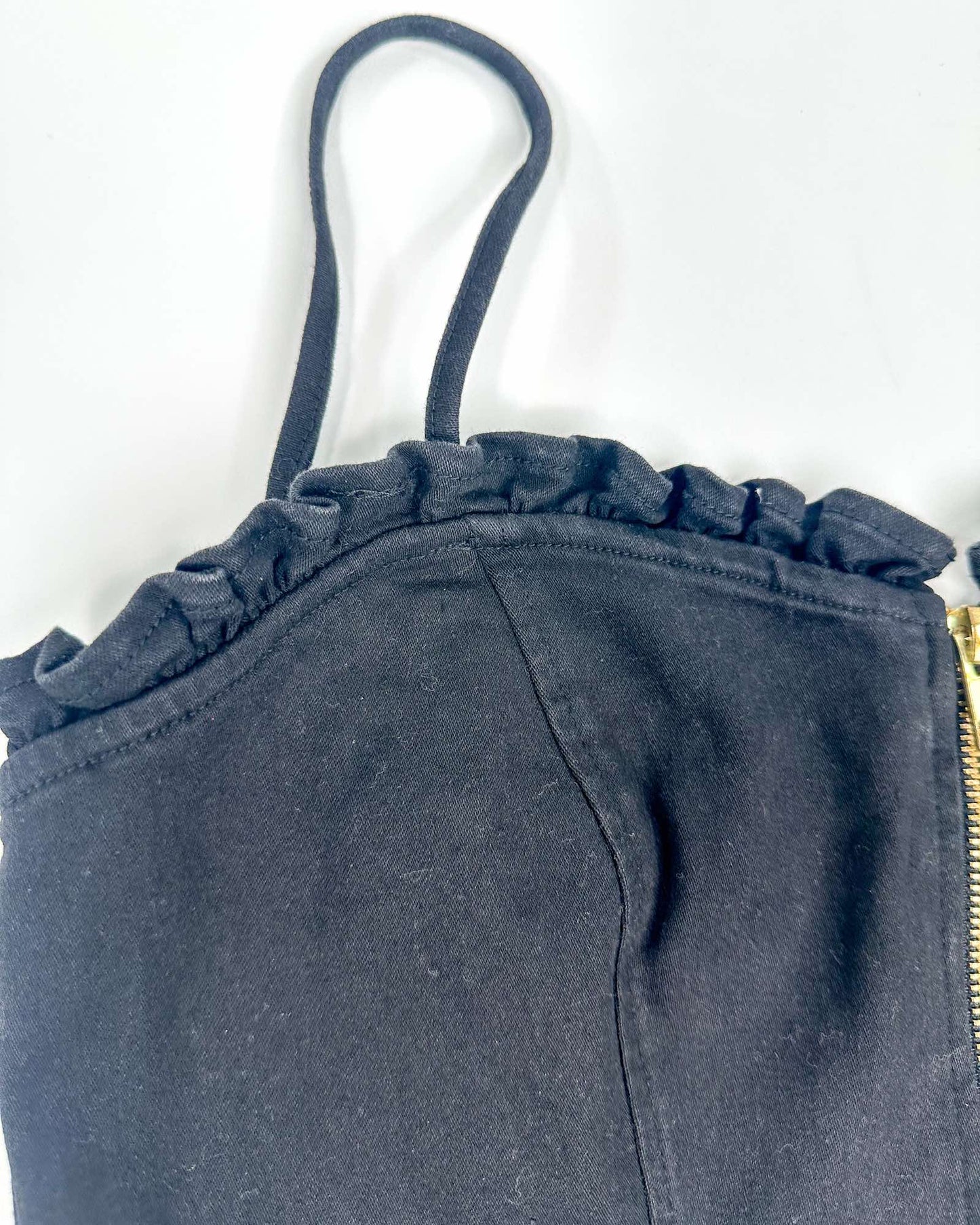 It Girl Black Denim Crop Top