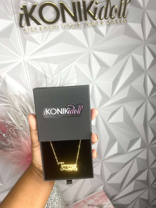 Scripted Custom Necklace and Earrings Set - Ikonik Idoll
