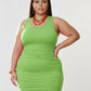 Scrumptious Mama Ruched Dress - Pink and Green colors plus size (X-Large to 3X)
