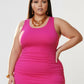 Scrumptious Mama Ruched Dress - Pink and Green colors plus size (X-Large to 3X)