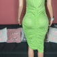 Scrumptious Mama Ruched Dress - Pink and Green colors plus size (X - Large to 3X) - Ikonik Idoll