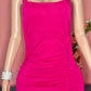 Scrumptious Mama Ruched Dress - Pink and Green colors plus size (X - Large to 3X) - Ikonik Idoll