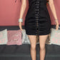 She All That Lace Up Black Dress - Ikonik Idoll