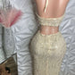 Showstopper Tan Gold Tinsel Skirt Set - Medium - Ikonik Idoll
