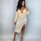 Showstopper Tan Gold Tinsel Skirt Set - Medium - Ikonik Idoll