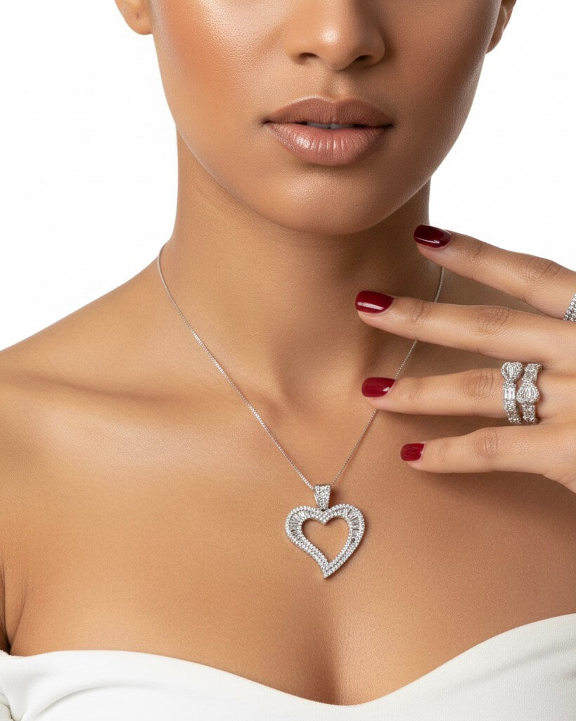 SILVER Open Heart Jayda necklace
