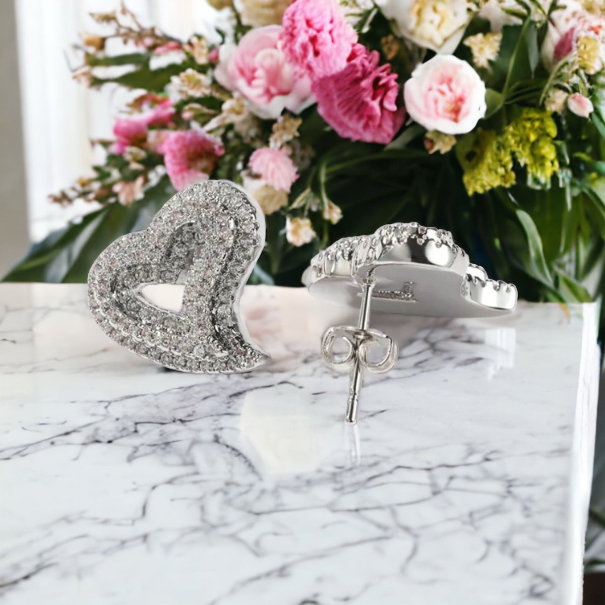 SILVER Open Heart Jayda earrings - Ikonik Idoll