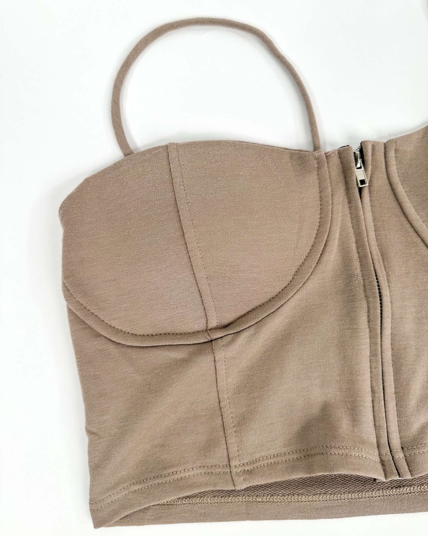 Keep It Cute Corset Set - Gray, Beige Tan Colors