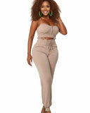 Keep It Cute Corset Set - Gray, Beige Tan Colors