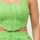 We Outside Tonight Neon Ribbed Corset Short Set Lime Green and Pink - Ikonik Idoll