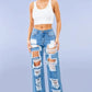 Wild Child High Waist Ripped Denim Jeans - Ikonik Idoll