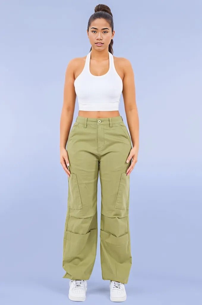 Y2K Sage Cargo Pants Plus (1X - 3X) - Ikonik Idoll