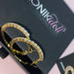 Princess Crystal gold hoop earrings