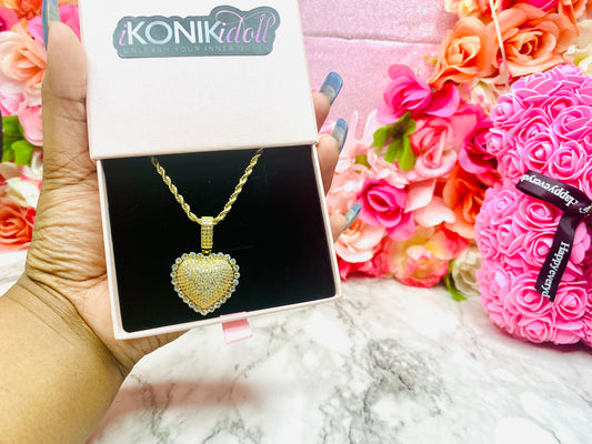 GOLD Ice Box Heart Necklace