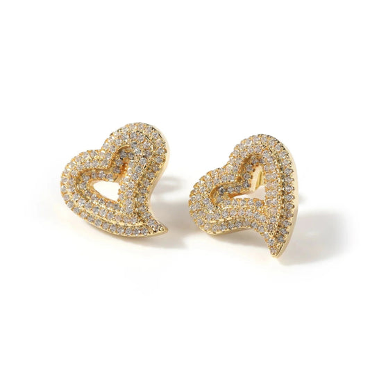ROSE GOLD Open Heart Jayda earrings - Ikonik Idoll