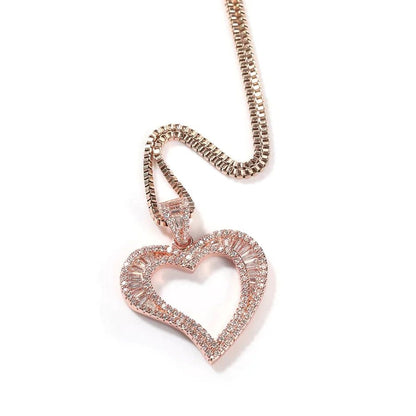 ROSE GOLD Open Heart Jayda necklace - Ikonik Idoll